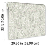 DecoratorsBest Blossom Branches Grey Green Wallpaper