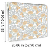 Veer Decor Floral Sonata Yellow and Grey Wallpaper