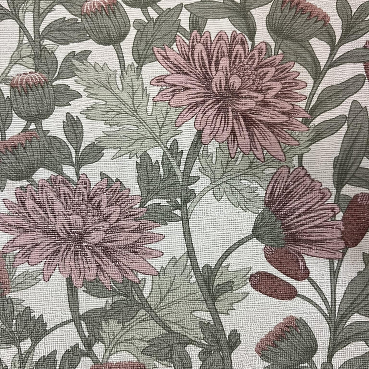 Veer Decor Floral Sonata Pink and Green Wallpaper