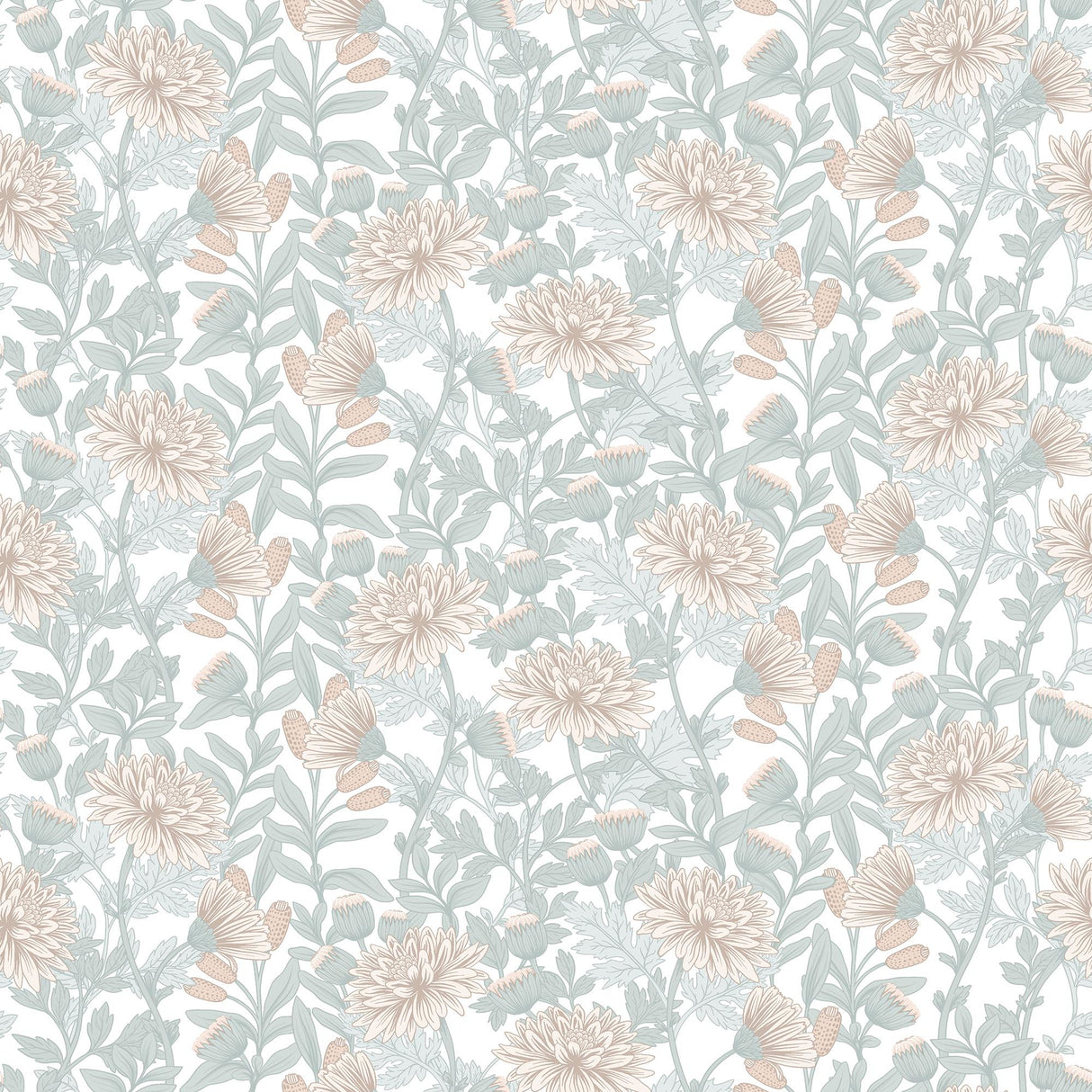 DecoratorsBest Floral Sonata Beige & Green Wallpaper