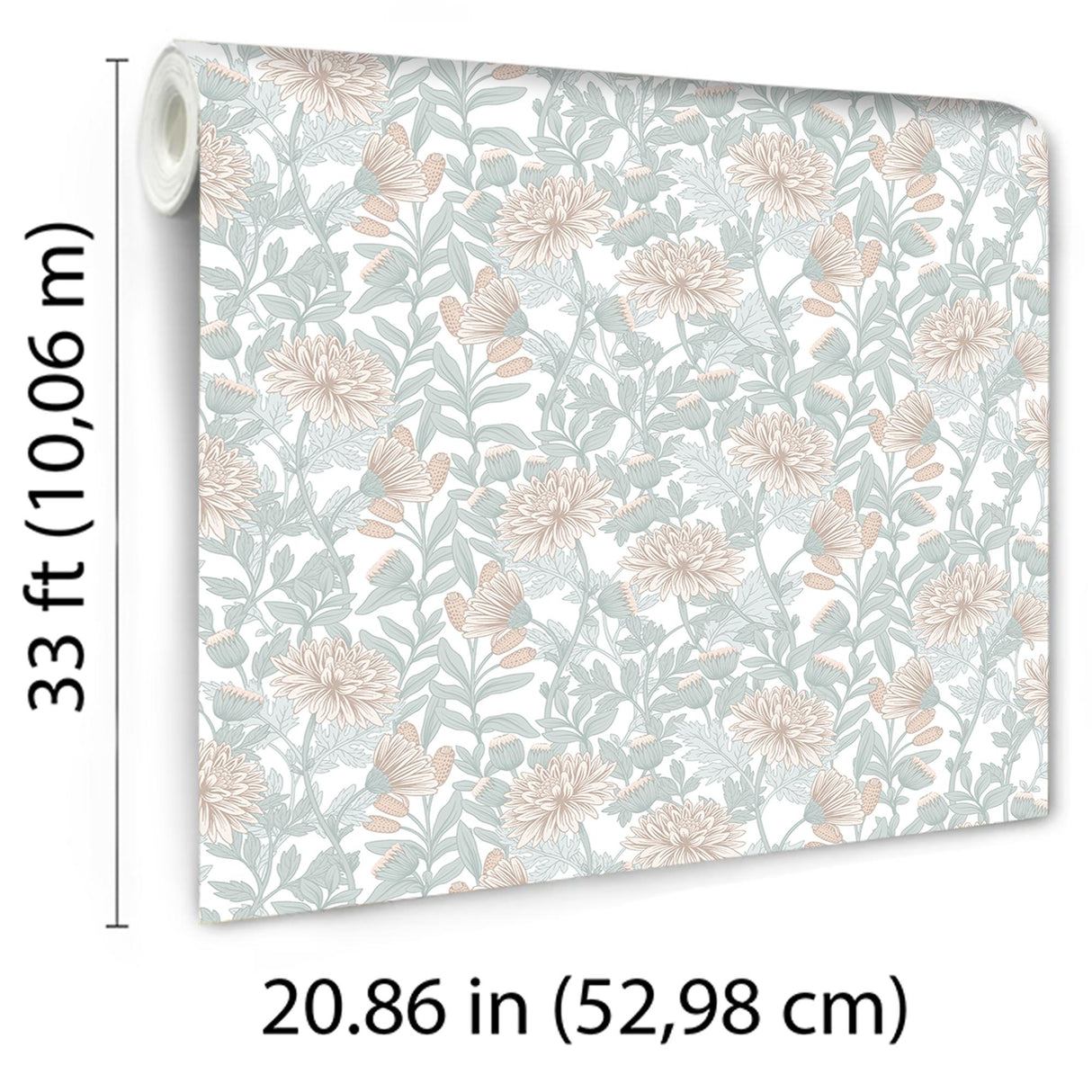 Veer Decor Floral Sonata Beige and Green Wallpaper