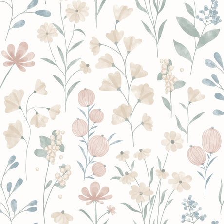 DecoratorsBest Floral Candy Beige & Green Wallpaper