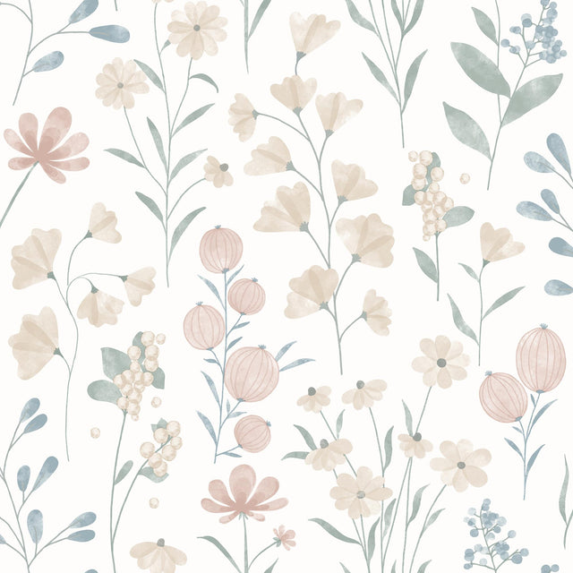 DecoratorsBest Floral Candy Beige & Green Wallpaper