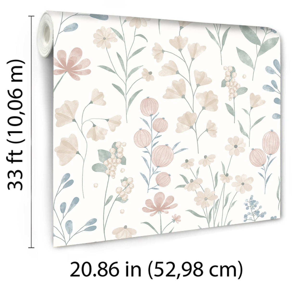 DecoratorsBest Floral Candy Beige & Green Wallpaper