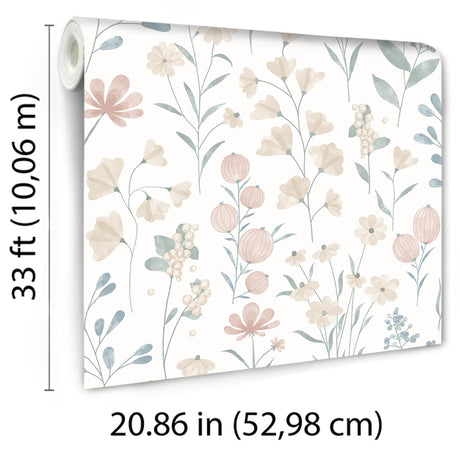 DecoratorsBest Floral Candy Beige & Green Wallpaper