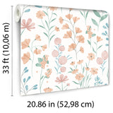 DecoratorsBest Floral Candy Orange Wallpaper