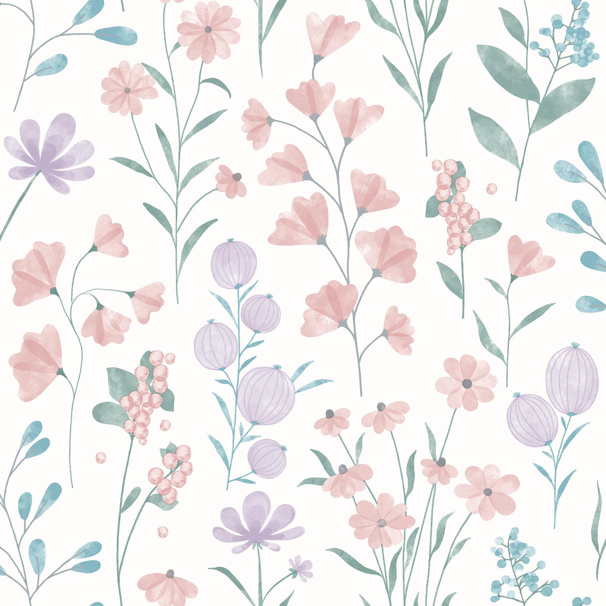 DecoratorsBest Floral Candy Pink and Violet Wallpaper