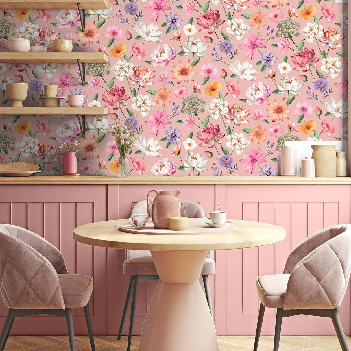 DecoratorsBest Floral Fantasia Pink Wallpaper