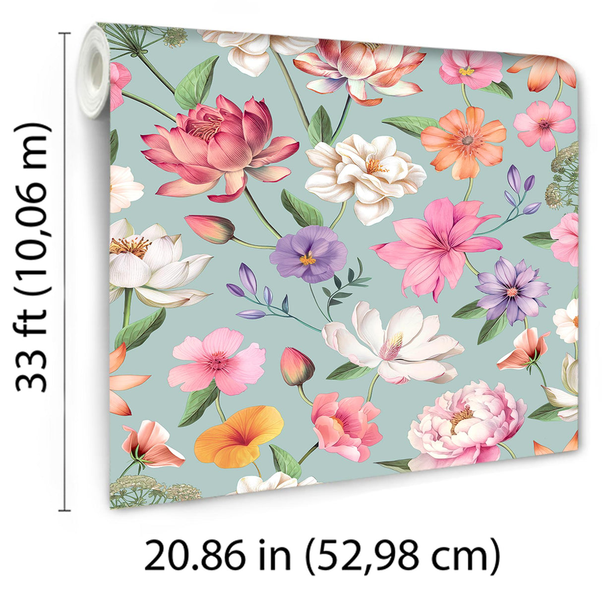 DecoratorsBest Floral Fantasia Blue Wallpaper