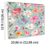 DecoratorsBest Floral Fantasia Blue Wallpaper