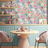 DecoratorsBest Floral Fantasia Blue Wallpaper