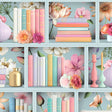 DecoratorsBest Blossom Shelves Blue Wallpaper