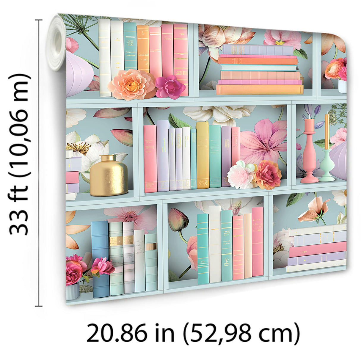 DecoratorsBest Blossom Shelves Blue Wallpaper