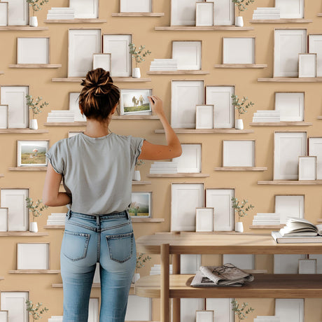 DecoratorsBest Frame Shelves Mustard Wallpaper