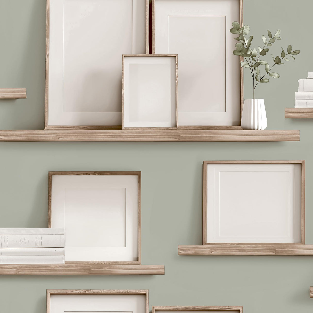 DecoratorsBest Frame Shelves Green Wallpaper