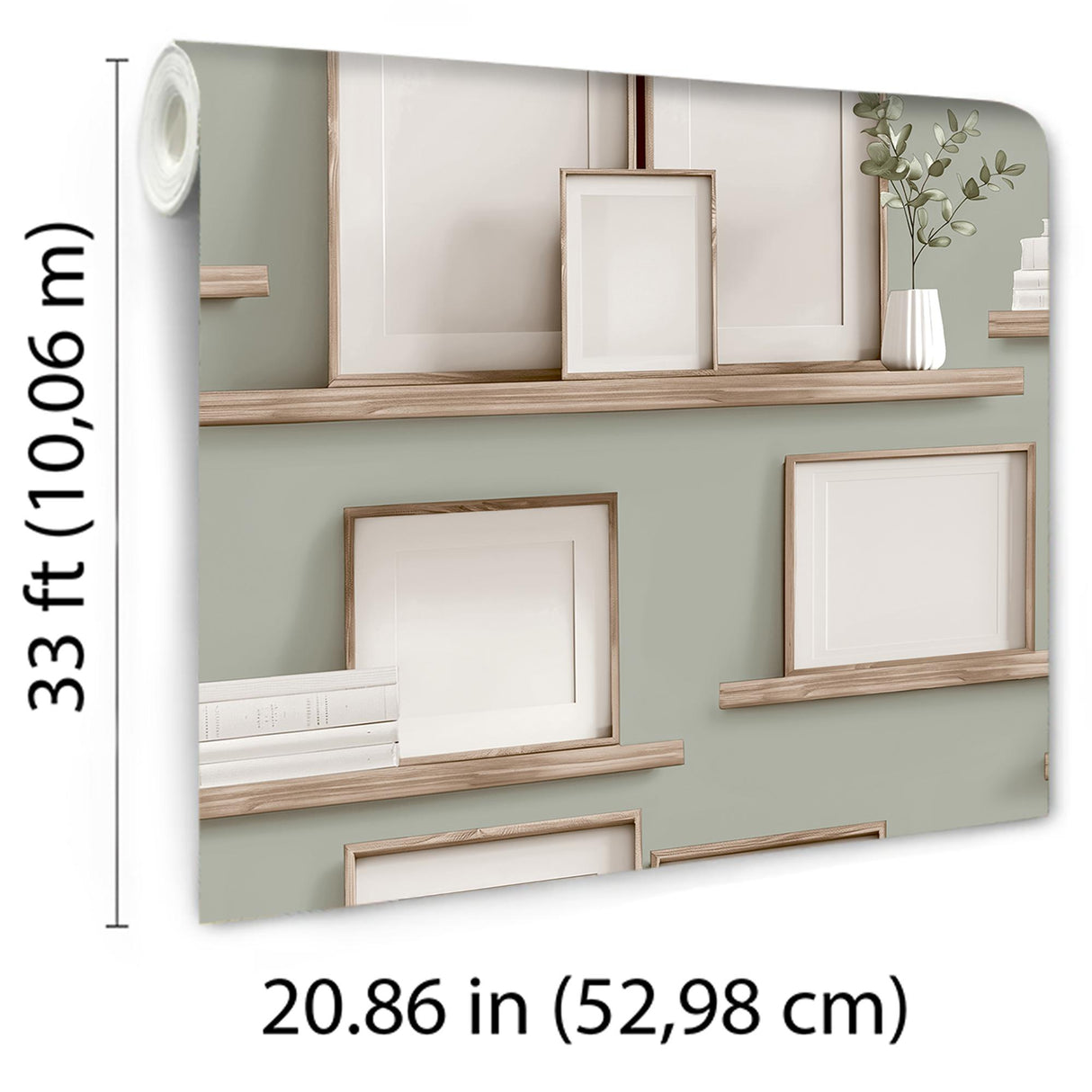DecoratorsBest Frame Shelves Green Wallpaper