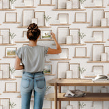 DecoratorsBest Frame Shelves Beige Wallpaper