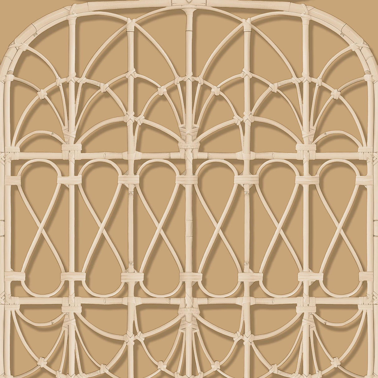 DecoratorsBest Lattice Rattan Panels Mustard Wallpaper