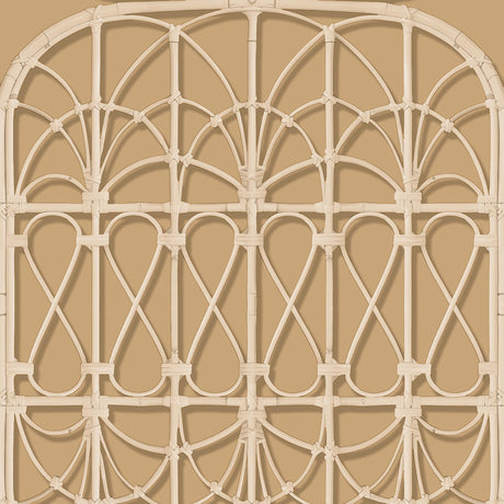 DecoratorsBest Lattice Rattan Panels Mustard Wallpaper