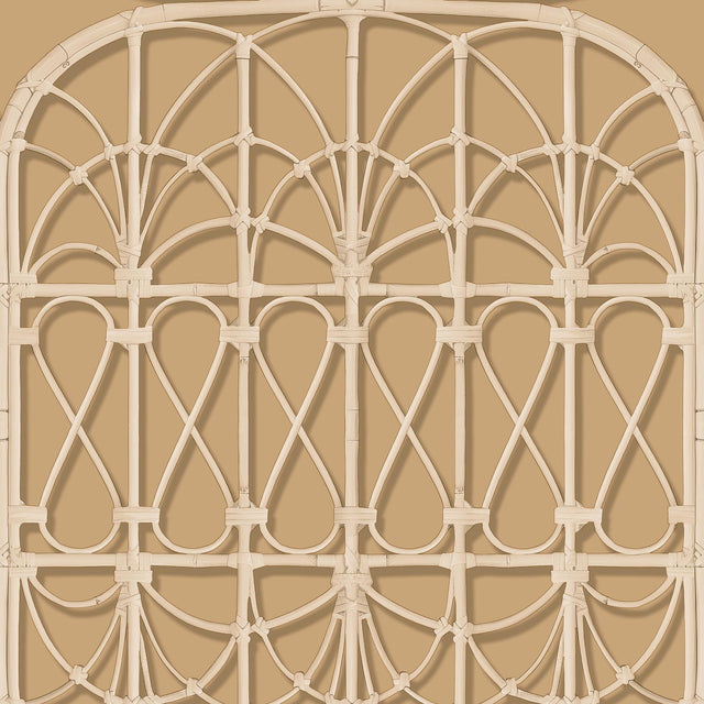 DecoratorsBest Lattice Rattan Panels Mustard Wallpaper
