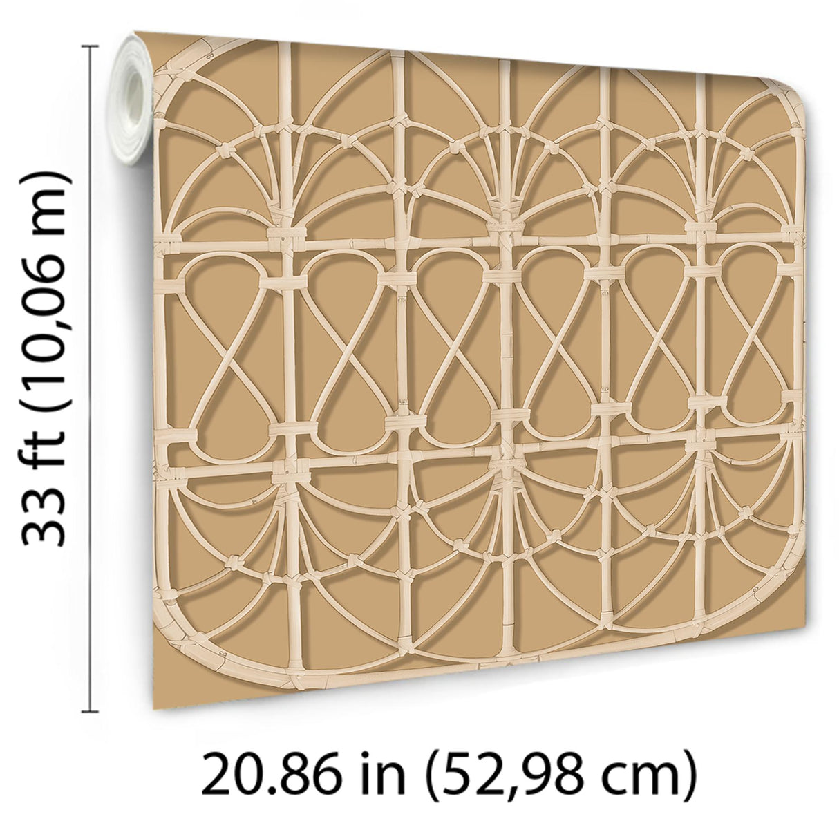 DecoratorsBest Lattice Rattan Panels Mustard Wallpaper