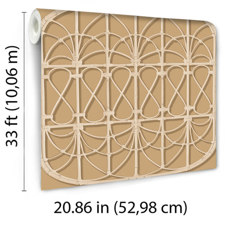 DecoratorsBest Lattice Rattan Panels Mustard Wallpaper