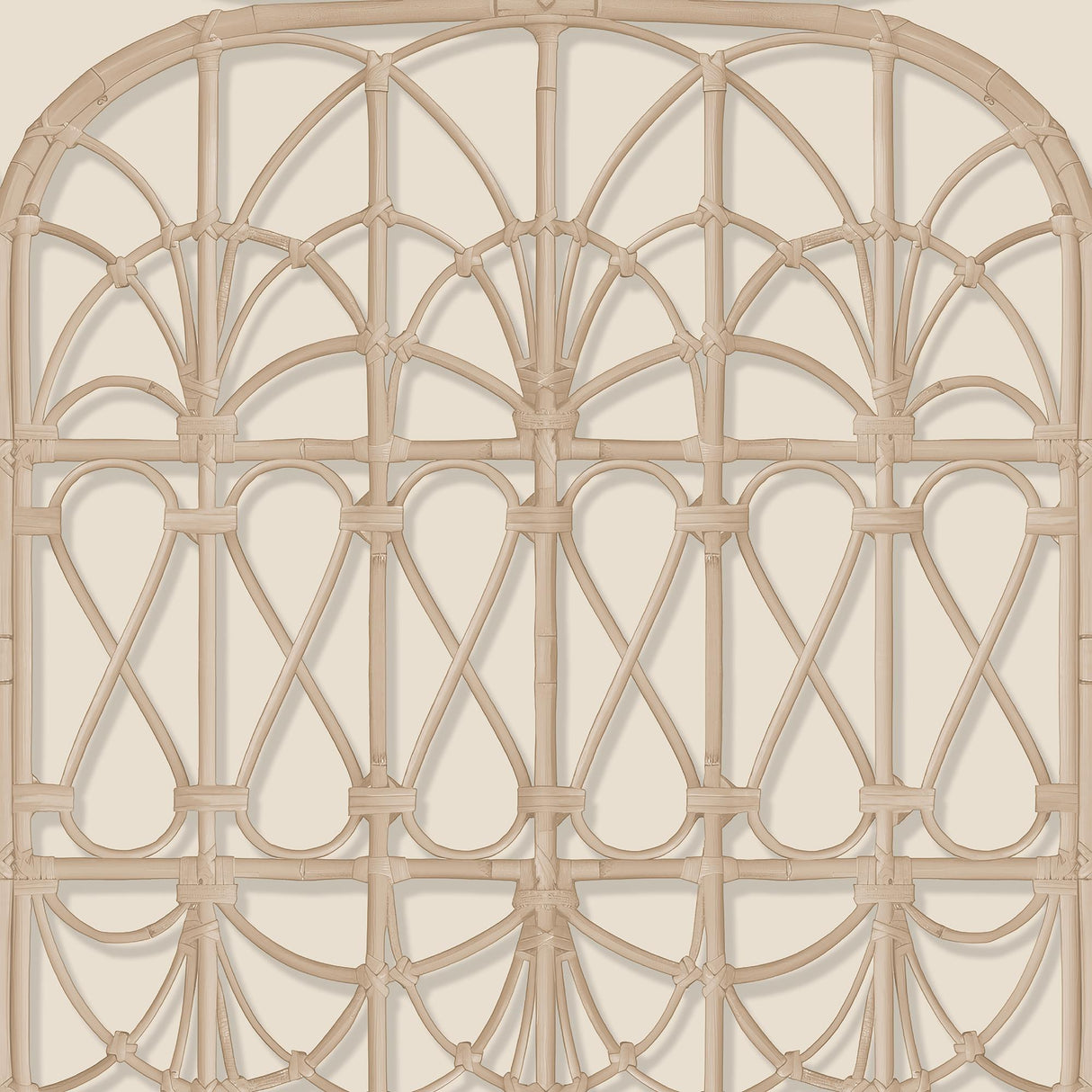DecoratorsBest Lattice Rattan Panels Beige Wallpaper