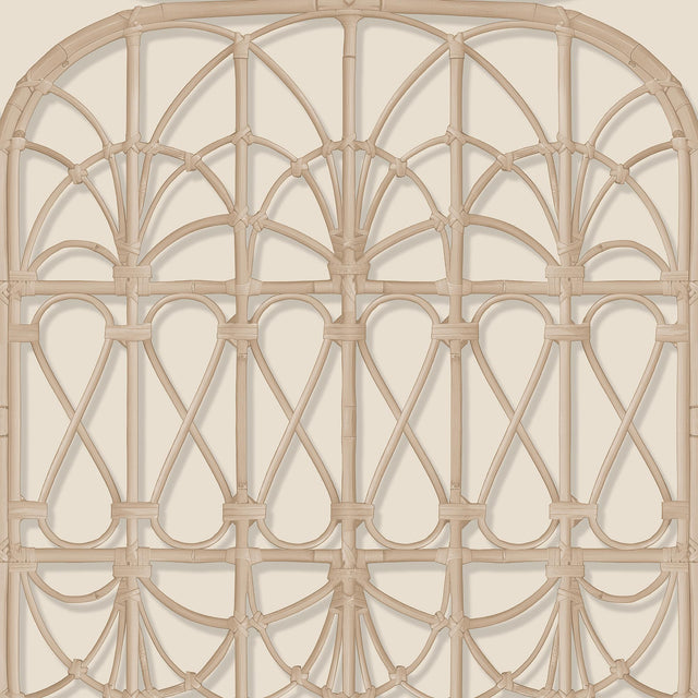 DecoratorsBest Lattice Rattan Panels Beige Wallpaper