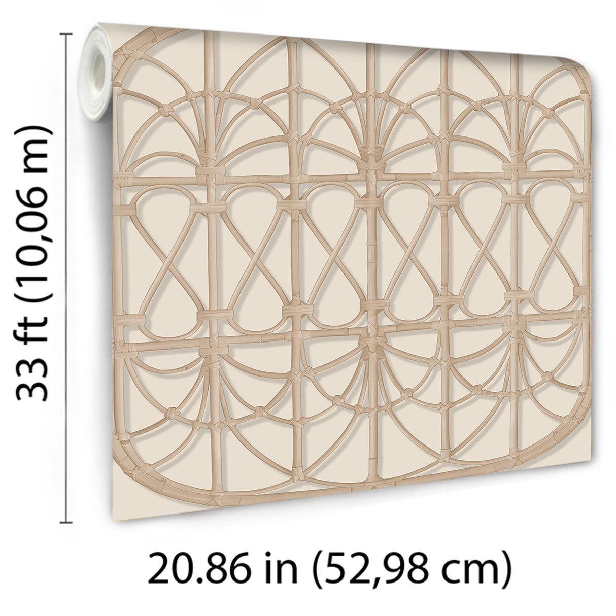 DecoratorsBest Lattice Rattan Panels Beige Wallpaper
