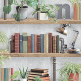 DecoratorsBest Industrial Book Nook Grey Wallpaper