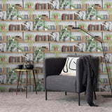 DecoratorsBest Industrial Book Nook Grey Wallpaper