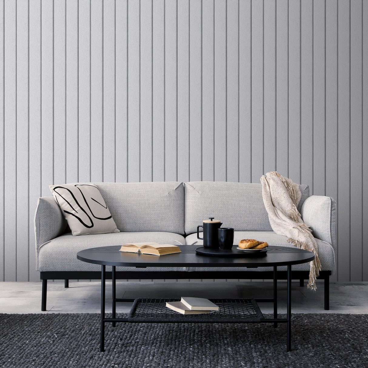 DecoratorsBest Luxe Concrete Slat Grey Wallpaper