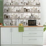 DecoratorsBest Kitchen Shelf Stories Sepia Wallpaper