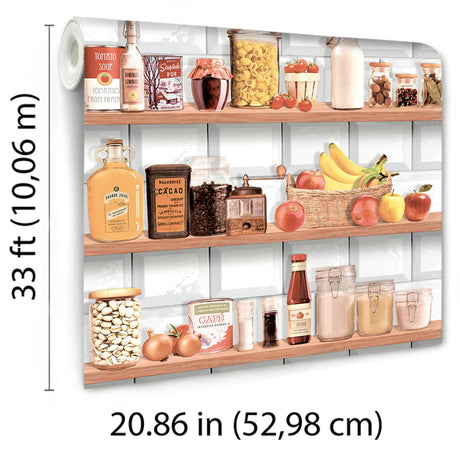 DecoratorsBest Kitchen Shelf Stories Multi Wallpaper