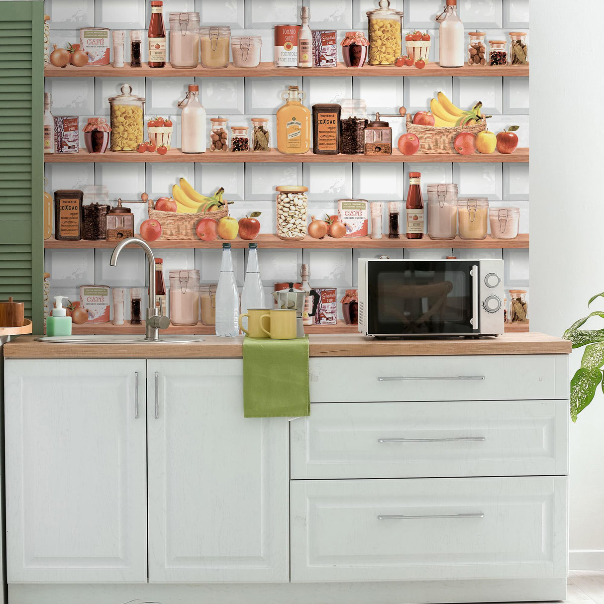 DecoratorsBest Kitchen Shelf Stories Multi Wallpaper