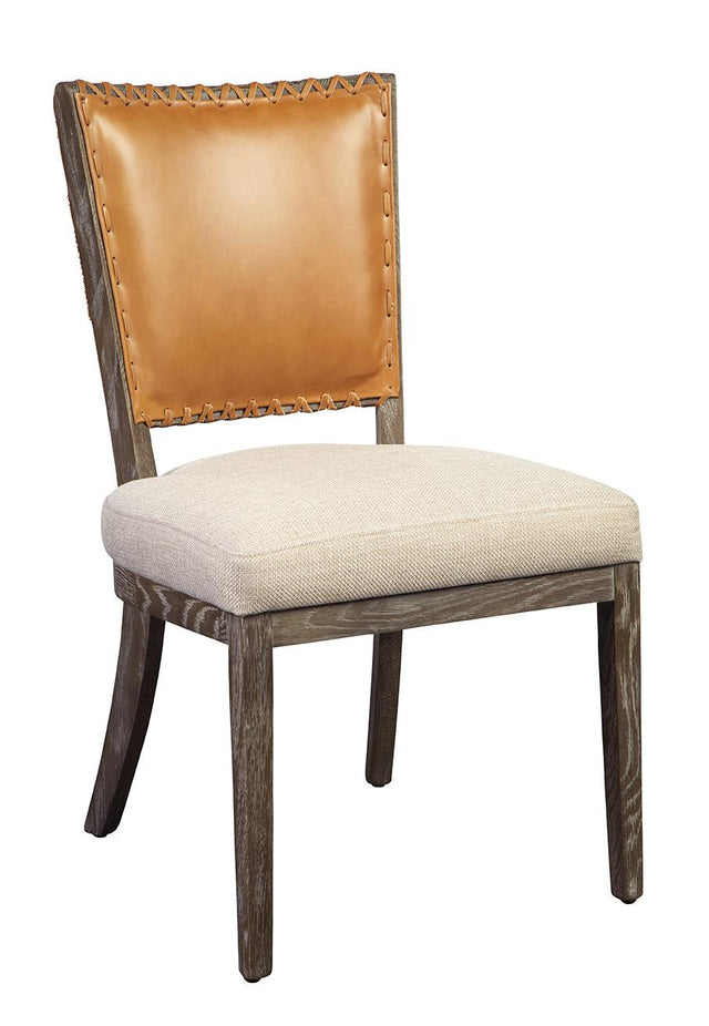 Furniture Classics Lina Leather and Linen Chair