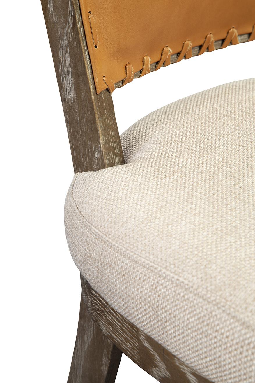 Furniture Classics Lina Leather and Linen Chair