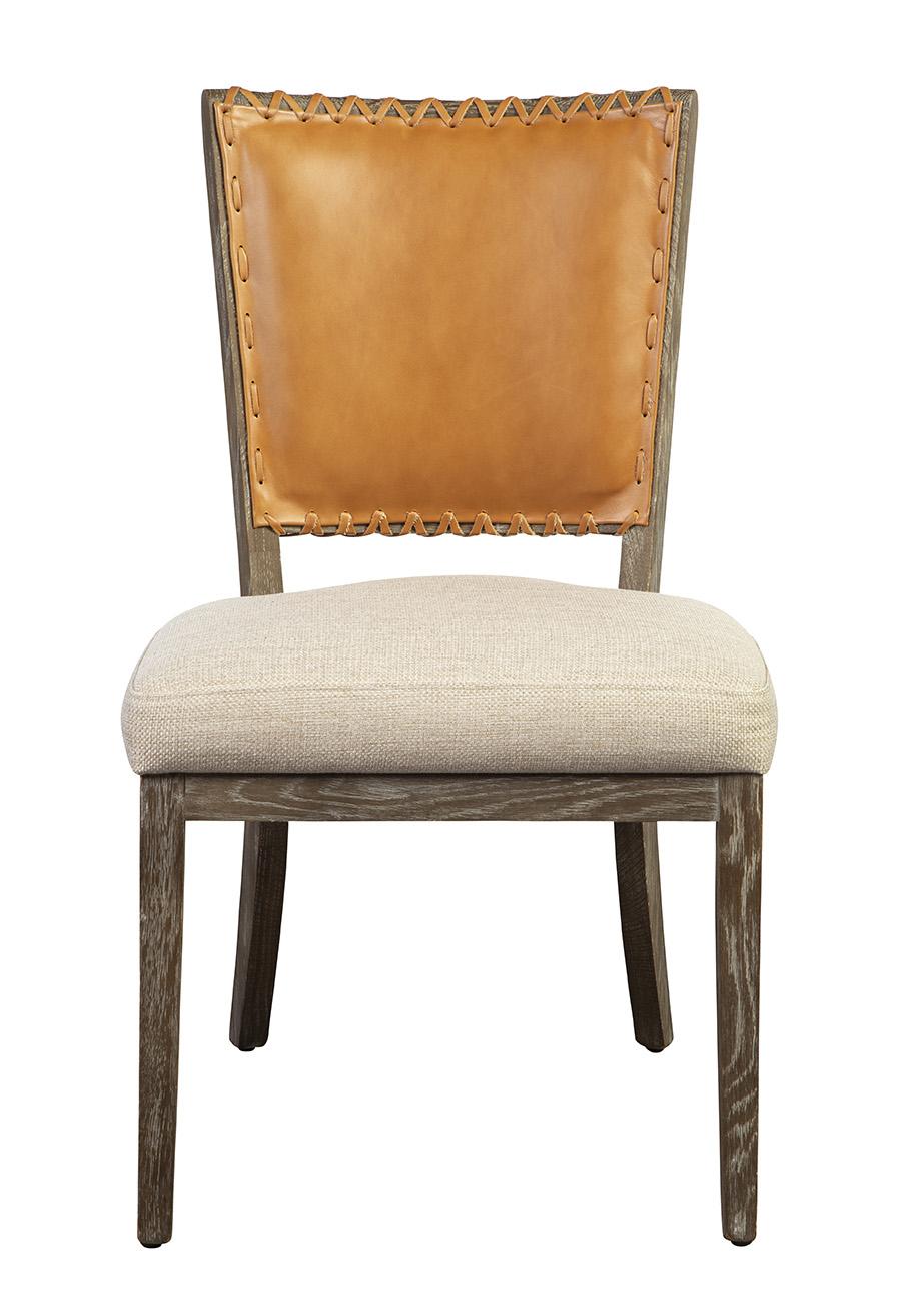 Furniture Classics Lina Leather and Linen Chair