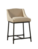 Furniture Classics Linen & Iron Pipe Counter Stool