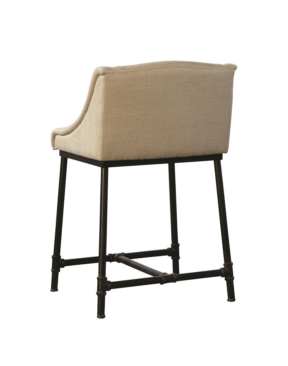 Furniture Classics Linen & Iron Pipe Counter Stool
