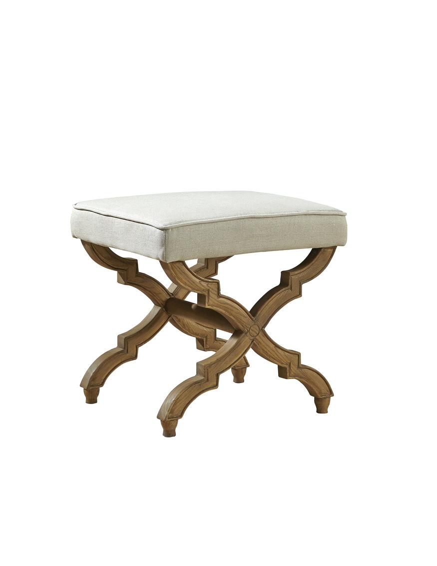 Furniture Classics Linen and Oak Foot Stool