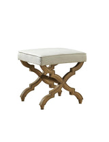 Furniture Classics Linen and Oak Foot Stool