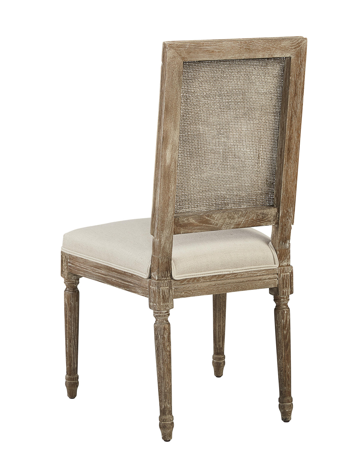 Furniture Classics Linen & Oak Caned Back Side Chair