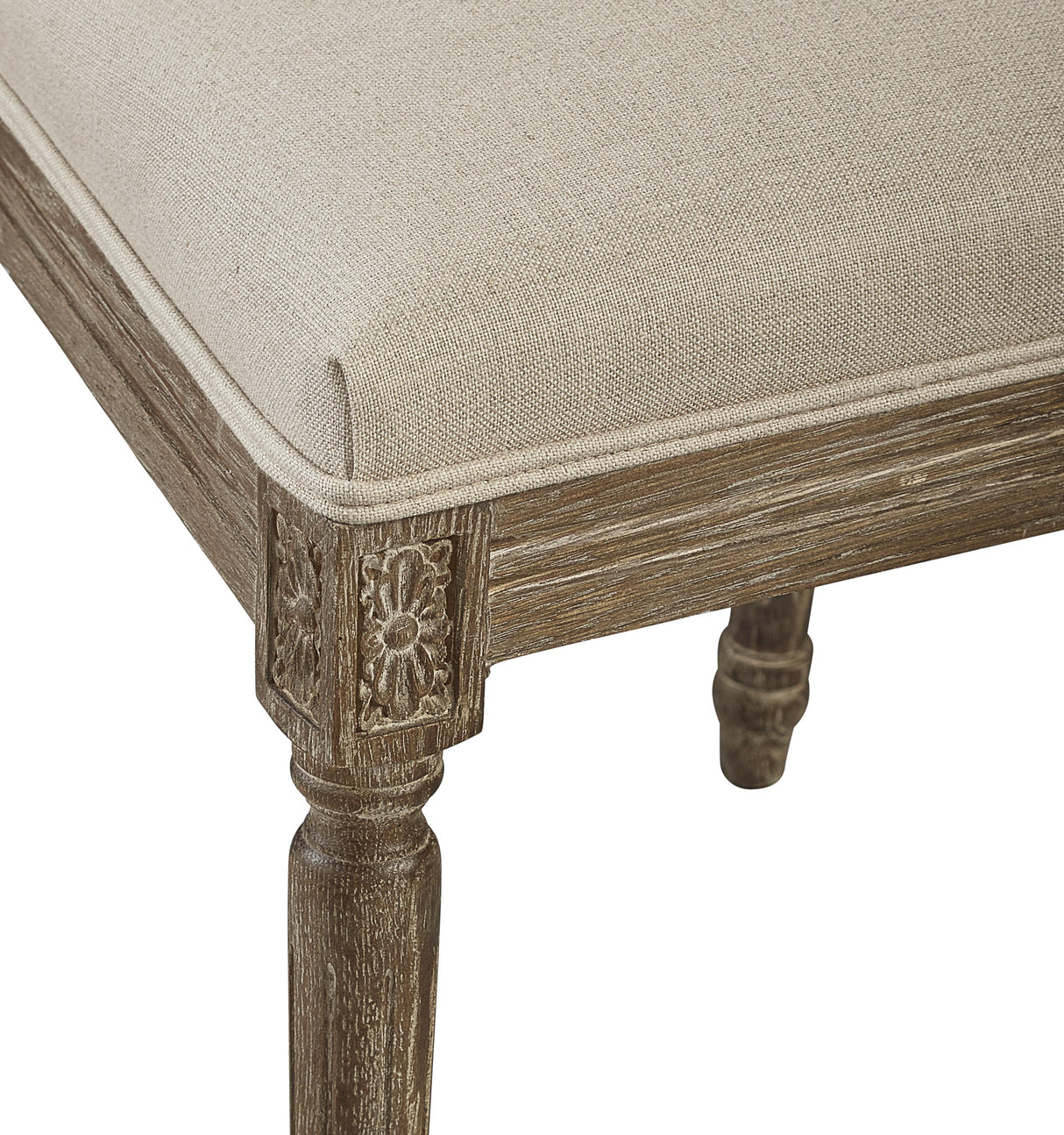 Furniture Classics Linen & Oak Caned Back Side Chair