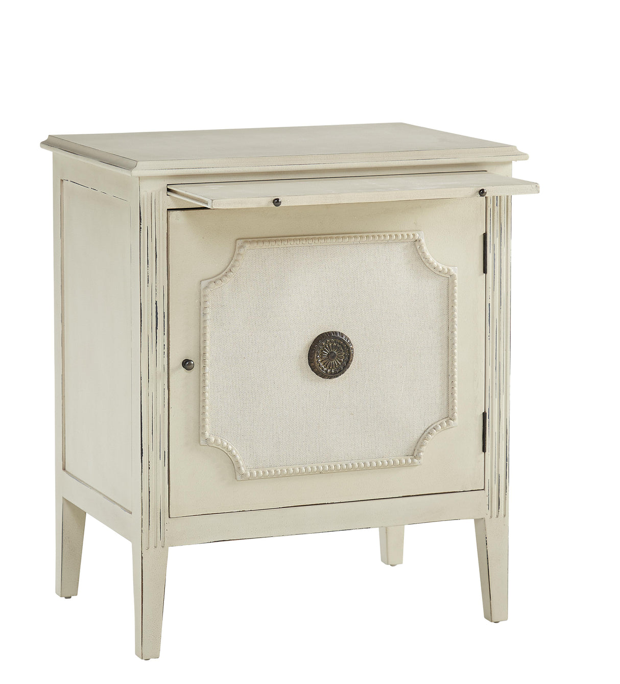 Furniture Classics Linen & Beaded Front End Table