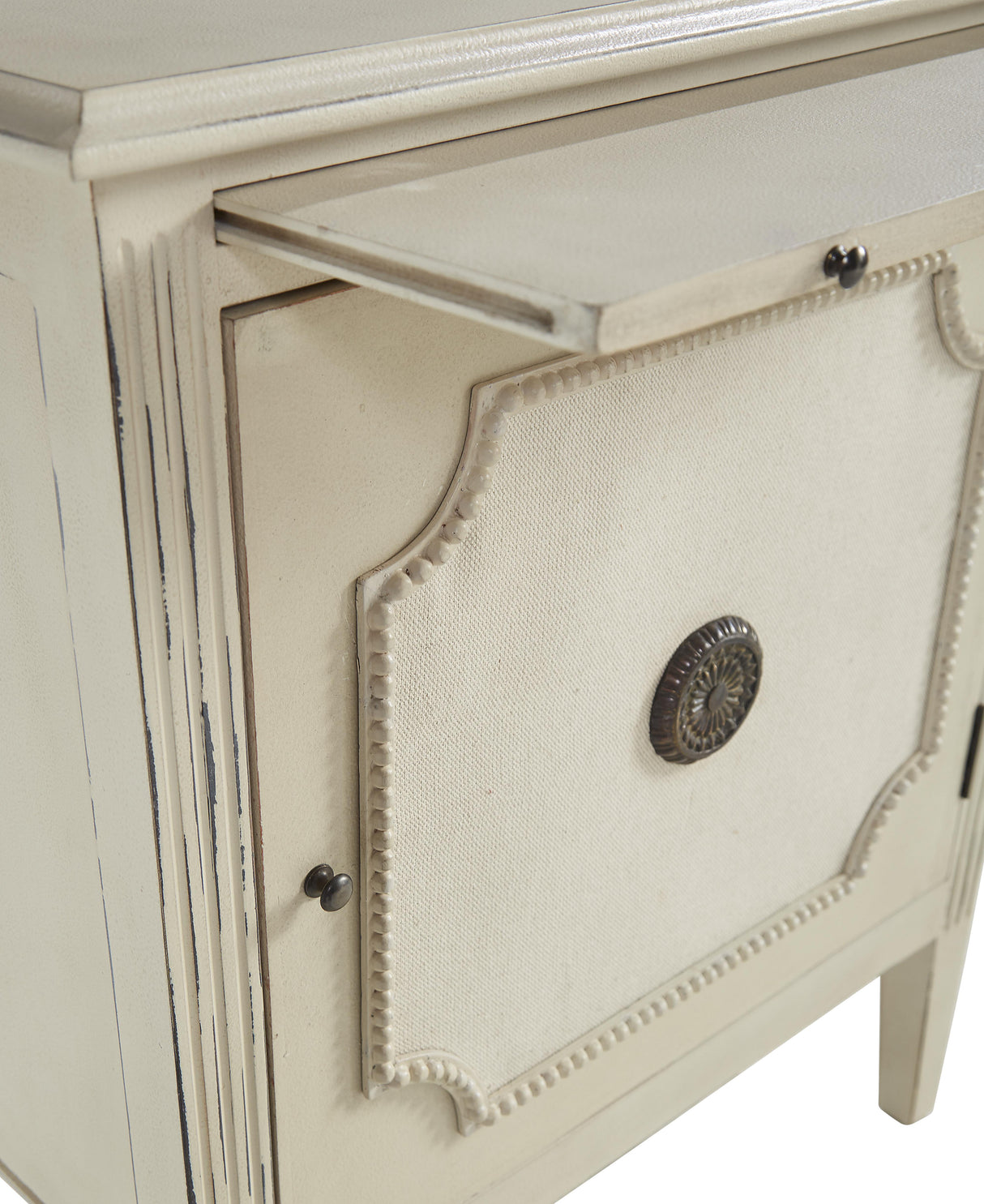 Furniture Classics Linen & Beaded Front End Table