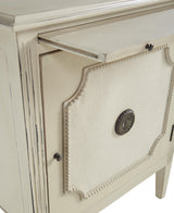 Furniture Classics Linen & Beaded Front End Table