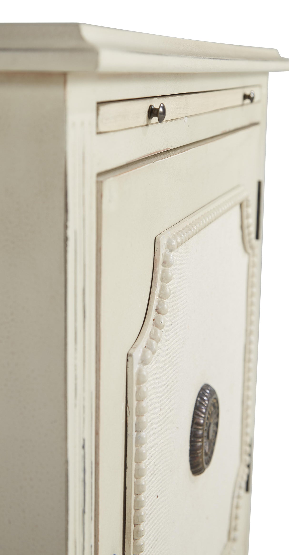 Furniture Classics Linen & Beaded Front End Table