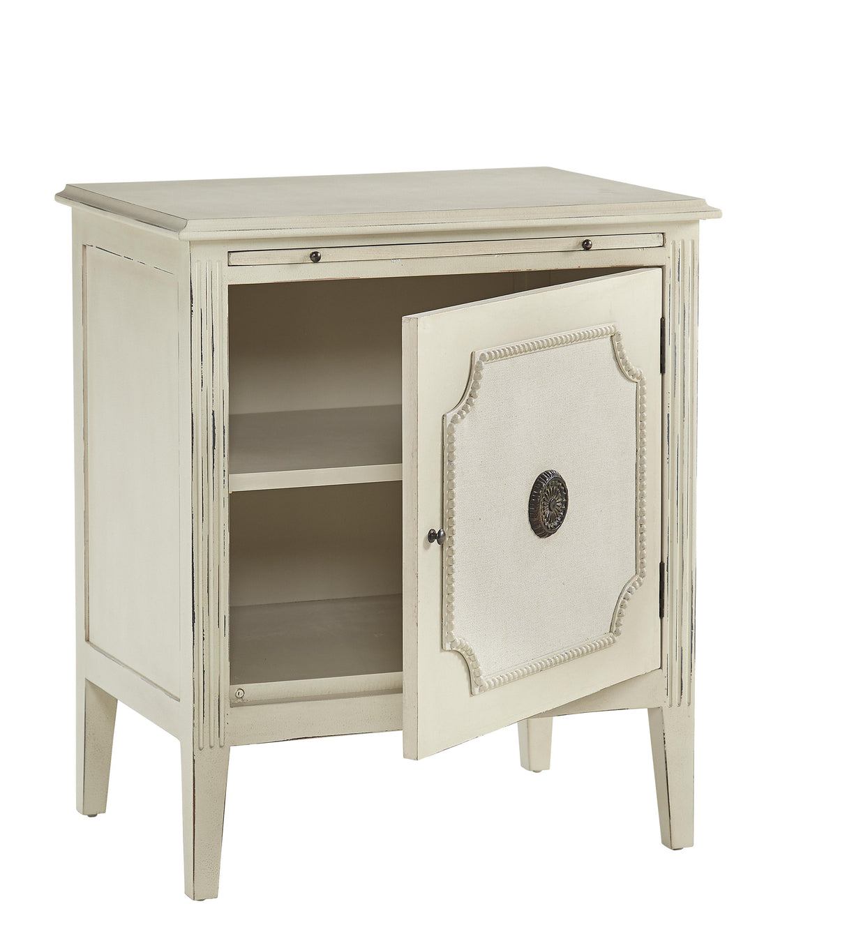 Furniture Classics Linen & Beaded Front End Table