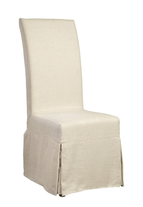 Furniture Classics Linen Floor Length Slip Covered Parsons Chair
